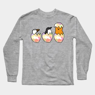 Three Funny Easter Eggs Hatching Long Sleeve T-Shirt